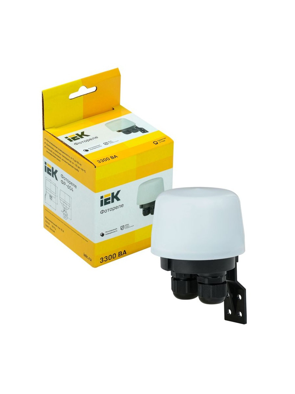Фотореле ФР 604 3300ВА IP66 бел. IEK LFR20-604-3300-K01