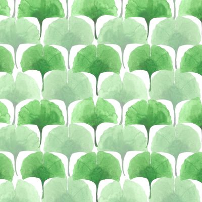 Акварельный принт. Листья гинко билоба.