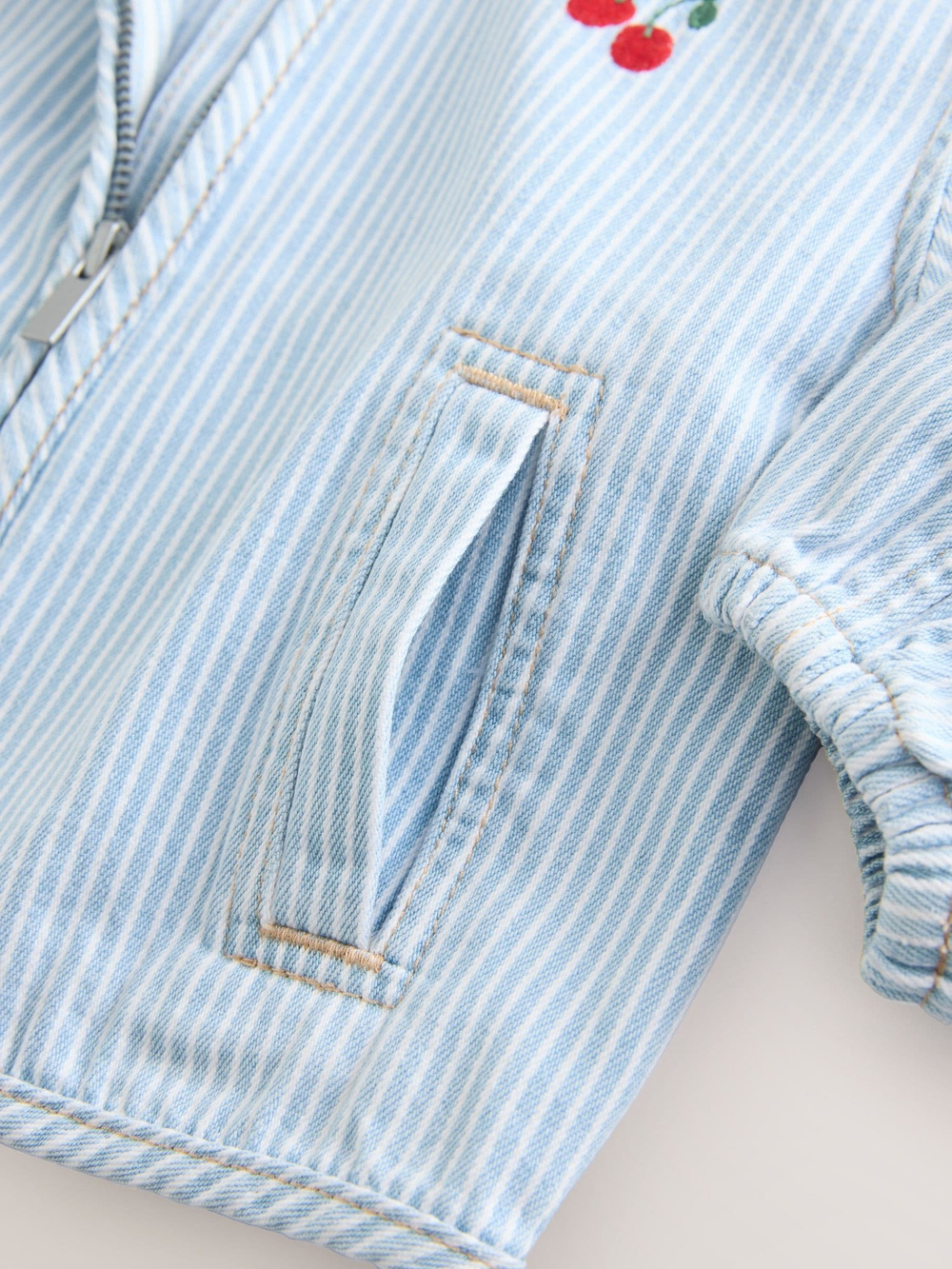 Куртка с вышивкой на молнии для девочки Next E43-353, Голубой