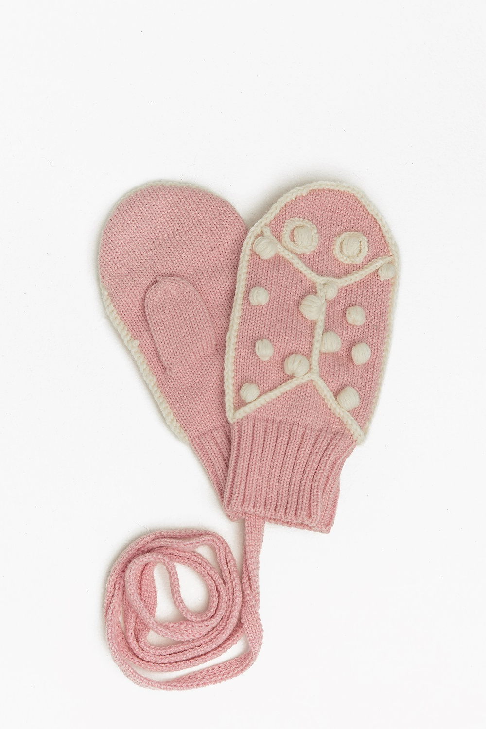 Розовые варежки «Божья коровка»