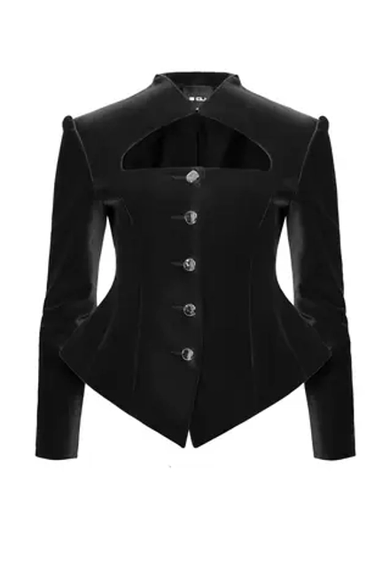 “Velvet moon” Жакет приталенный из шелковистого бархата