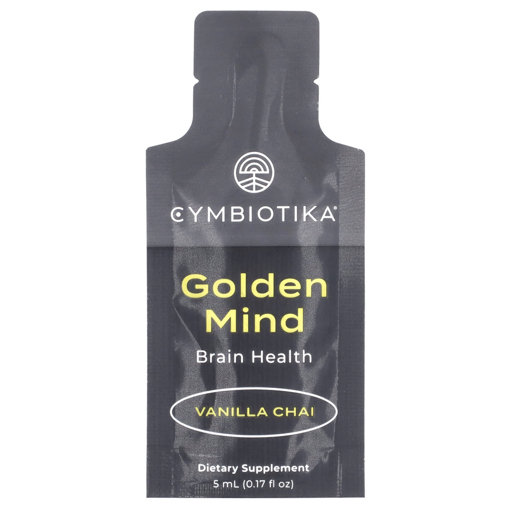 Cymbiotika, Golden Mind, здоровье мозга, ванильный чай, 30 пакетиков (5 мл)
