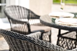 "Дольче" обеденная группа из искусственного ротанга, цвет графит