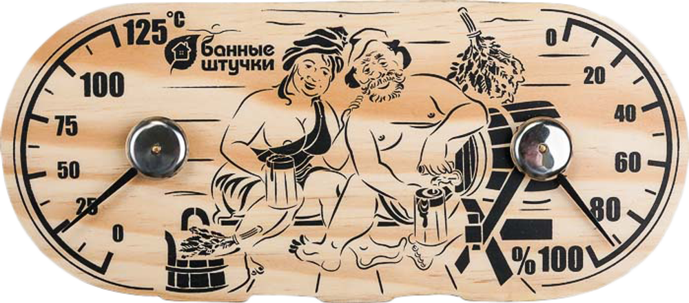 Термометр с гигрометром Банная станция В парной 25х11х2,5см для бани и сауны Банные штучки