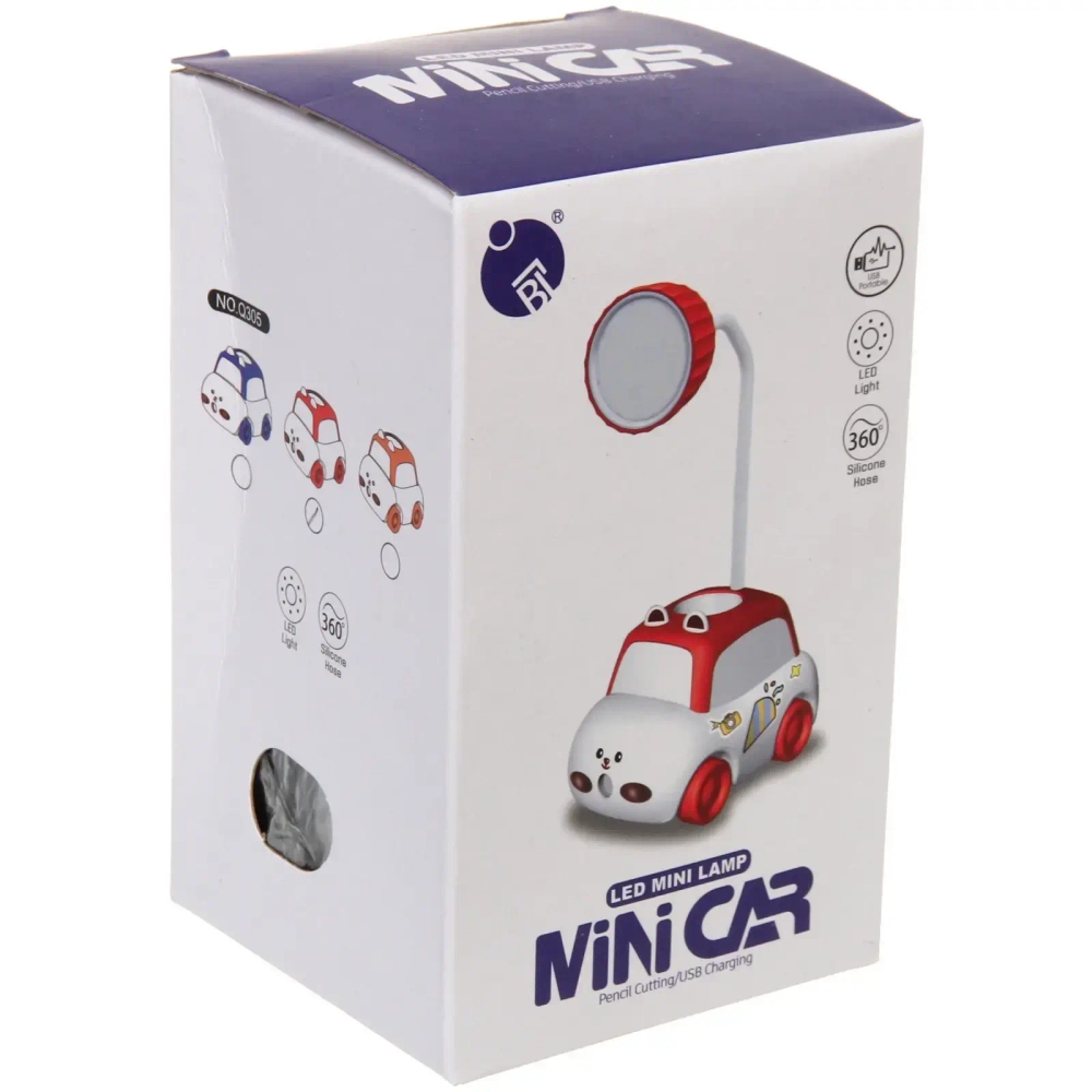 Настольная лампа «Sweet - Машинка» 9.5*7.5*21 см LED, USB 3w 5v, Красный