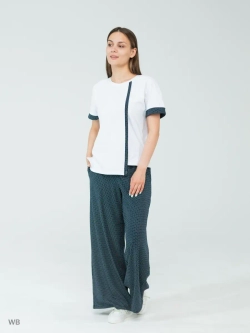 Костюм трикотажный оверсайз с широкими брюками
