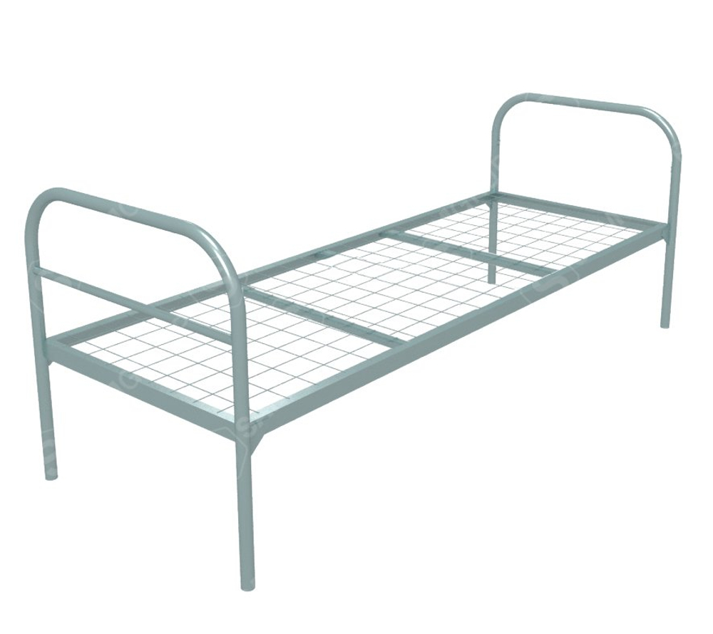 Кровать металлическая одноярусная "Бюджет +2", 70х190 см, сетка 100х50, 2 перемычки
