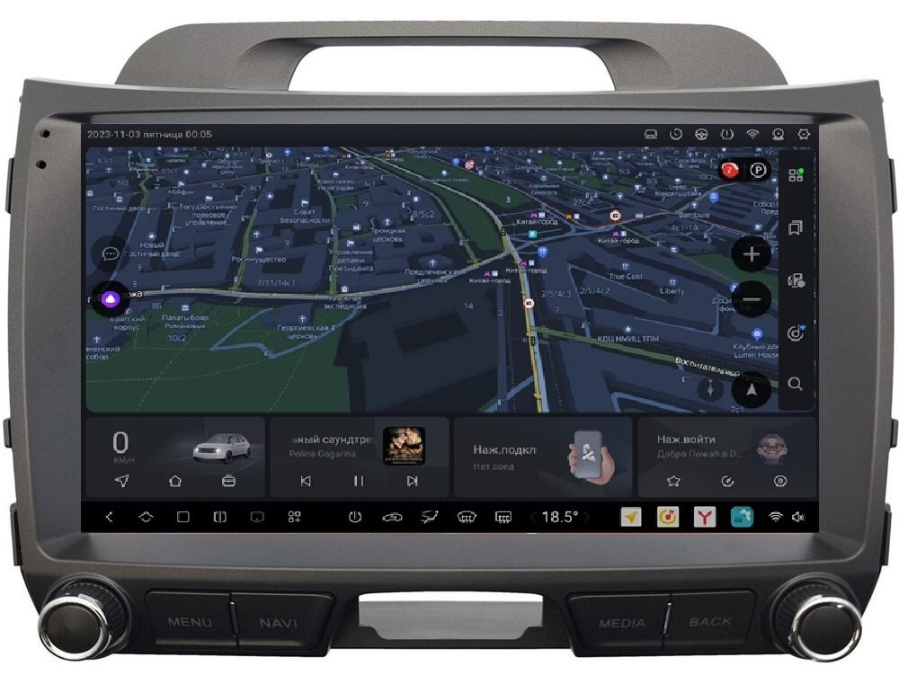 Магнитола для KIA Sportage 2010-2016 (низкая комплектация) - Carmedia SF-9735-1 (рамка 9") QLed+2K, Android 13, UIS7870 (DUDU7), CarPlay, SIM-слот