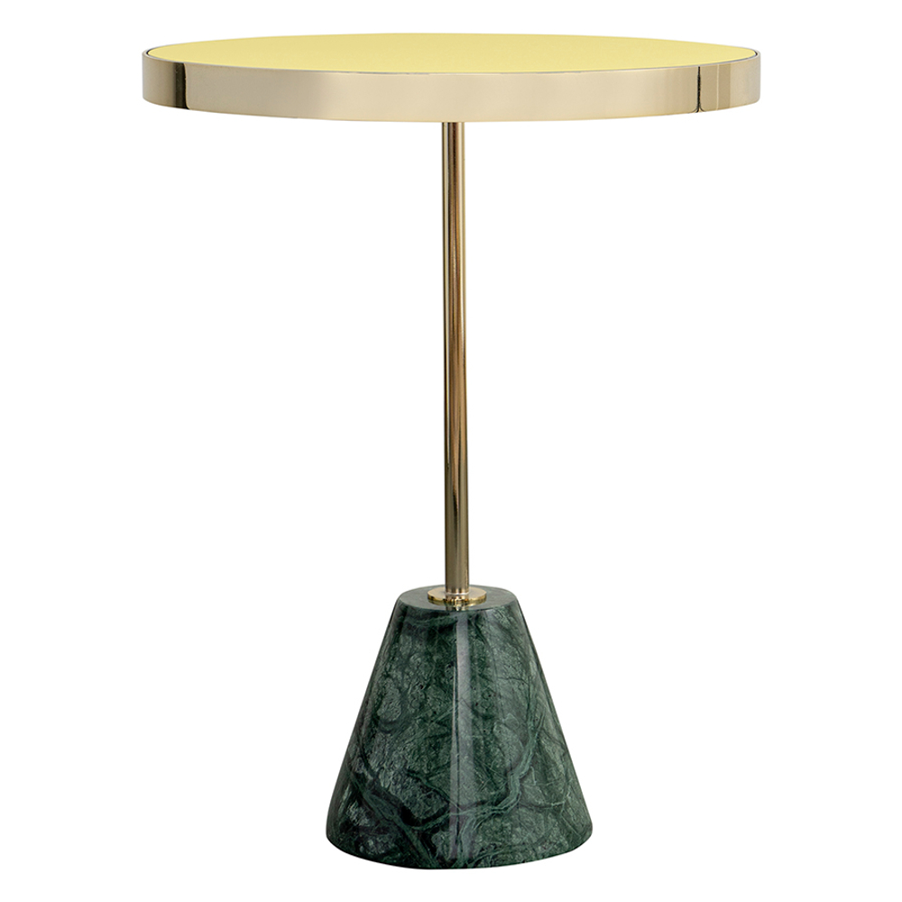 Столик кофейный Bergenson Bjorn Kaya, 40,8 см, золотистый/зеленый