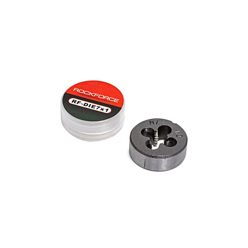 Плашка M7x1.0-?25мм, в пластиковом футляре RockForce##Rock FORCE RF-DIE7x1