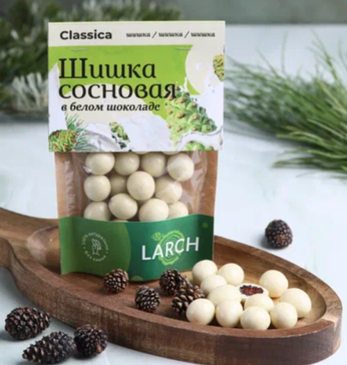 Шишка сосновая БЕЛАЯ КЛАССИКА / 60 г / дой-пак / LARCH