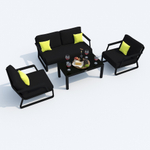 Лаунж зона Ideal Patio ЭСТИВО черная - каркас карбон