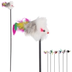 Игрушка - дразнилка на палочке «ЦапЦап», мышка, цвет микс, 46см ( пакет с подвесом)