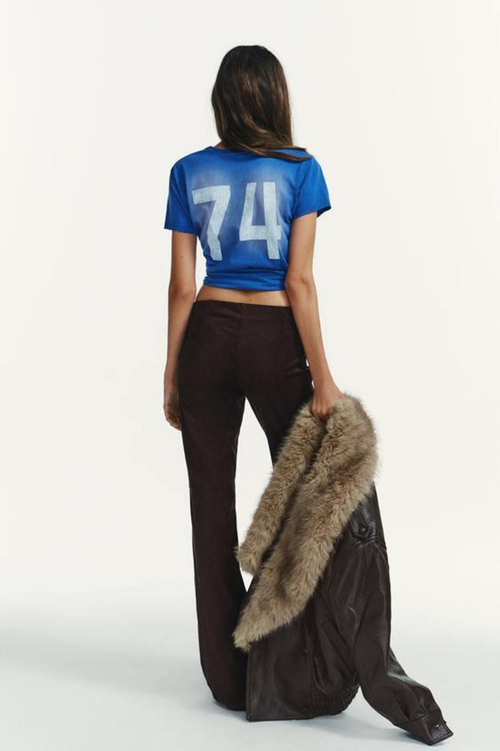 ZARA БРЮКИ FLARE С БАНТОМ, КОРИЧНЕВЫЙ