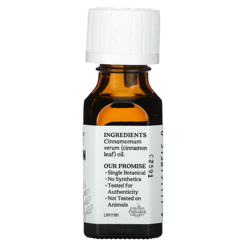 Aura Cacia, 100%-ное чистое эфирное масло, масло из листьев корицы, восстанавливающее, 0,5 жидких унций (15 мл)