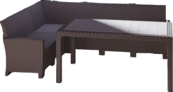 Комплект мебели под ротанг Калифорния “California“ с угловым диваном 240х240 см арт.80497-5П без подушек и столом 165х95 см арт. 80145