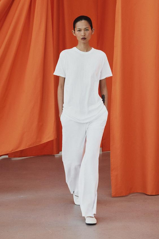 ZARA БРЮКИ ПРЯМОГО КРОЯ ИЗ ХЛОПКА, БЕЛЫЙ