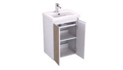 Тумба подвесная VELVEX Klaufs 50.2D-617.216 с раковиной Cersanit COMO 50