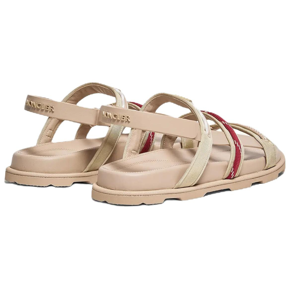 Moncler Vera Isla Sheepskin One Strap Sandals 1cm Women"s Beige