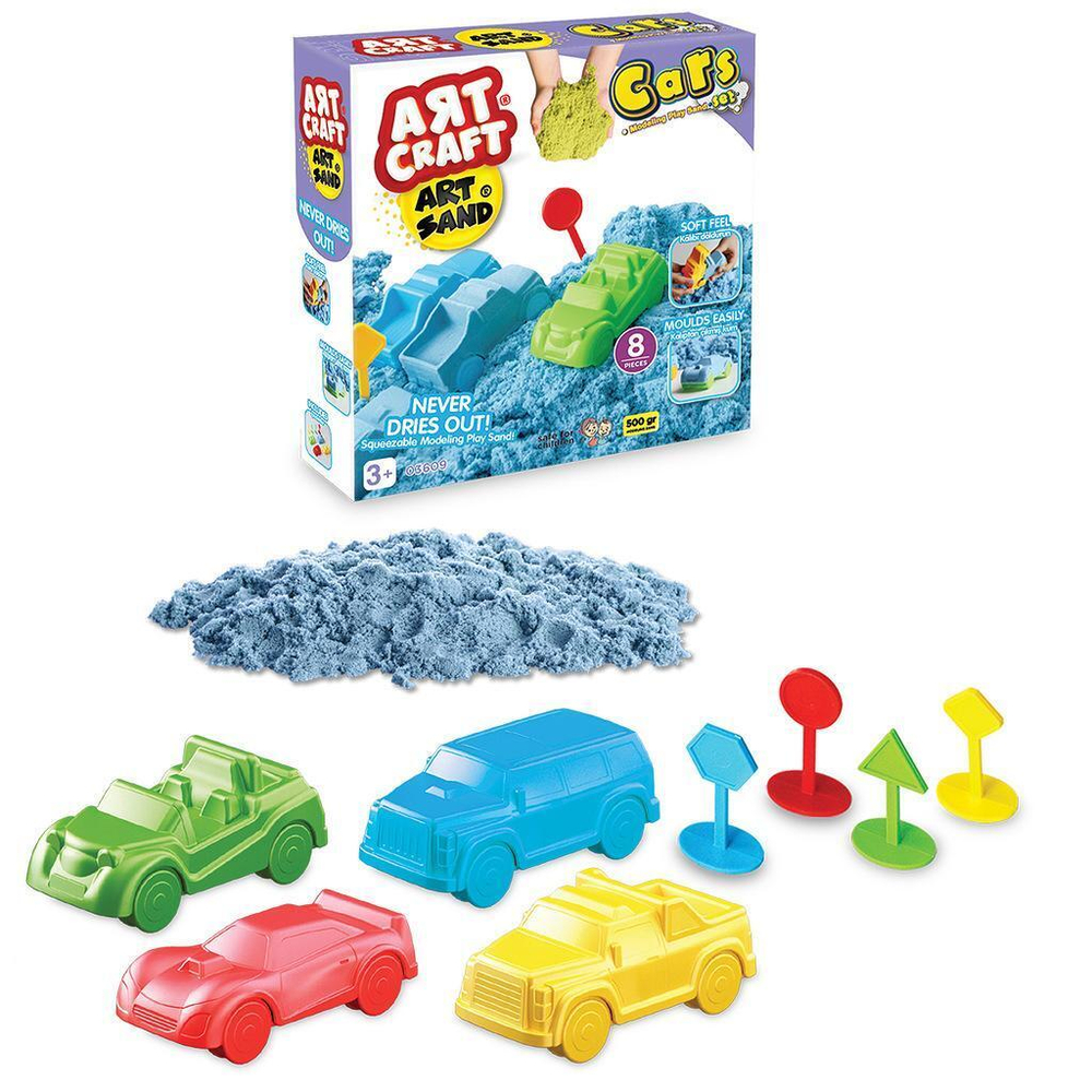 Набор кинетический песок Автогонки, 500г (Орион)