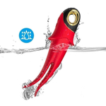 Красный стимулятор эрогенных зон с раздвоенным концом - 23,5 см. (Цвет: красный)