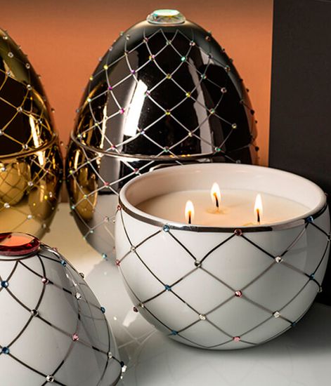 White with Silver Stripes, свеча Bois de Russie, Ladenac Milano