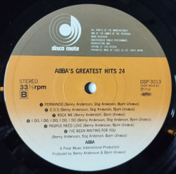 Винтажная виниловая пластинка LP ABBA АББА Greatest Hits 24 (Japan 1977) (No Obi) Waterloo