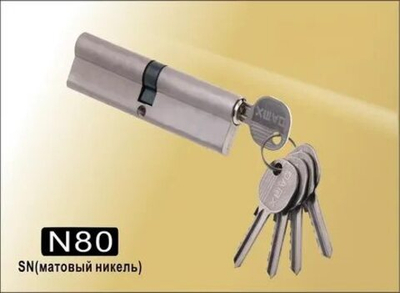Цилиндровый механизм DAMX N80 SN ключ/ключ (матовый никель)  Арт.12865
