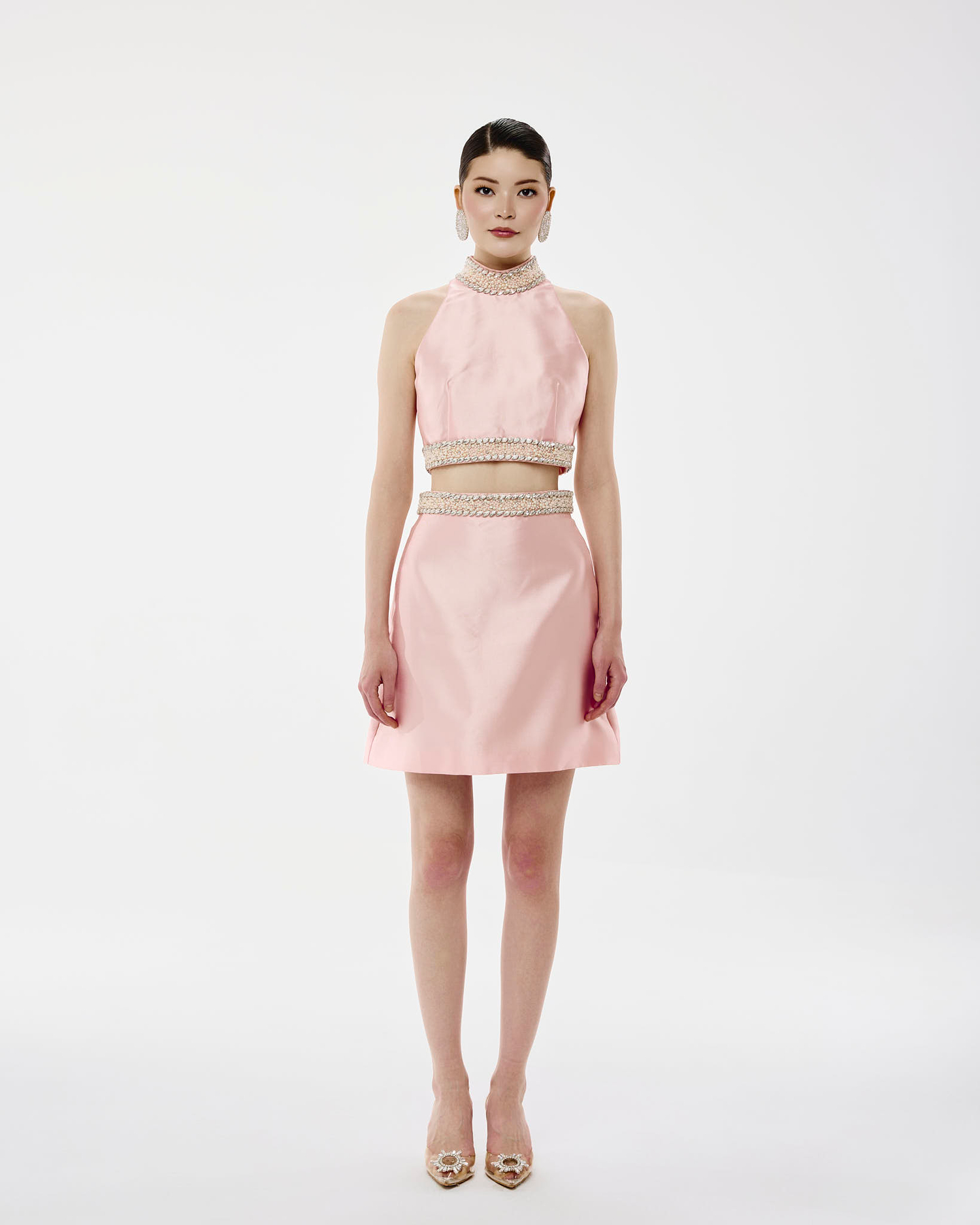 Костюм DELINA (Делина) (топ +юбка) МИНИ розовый