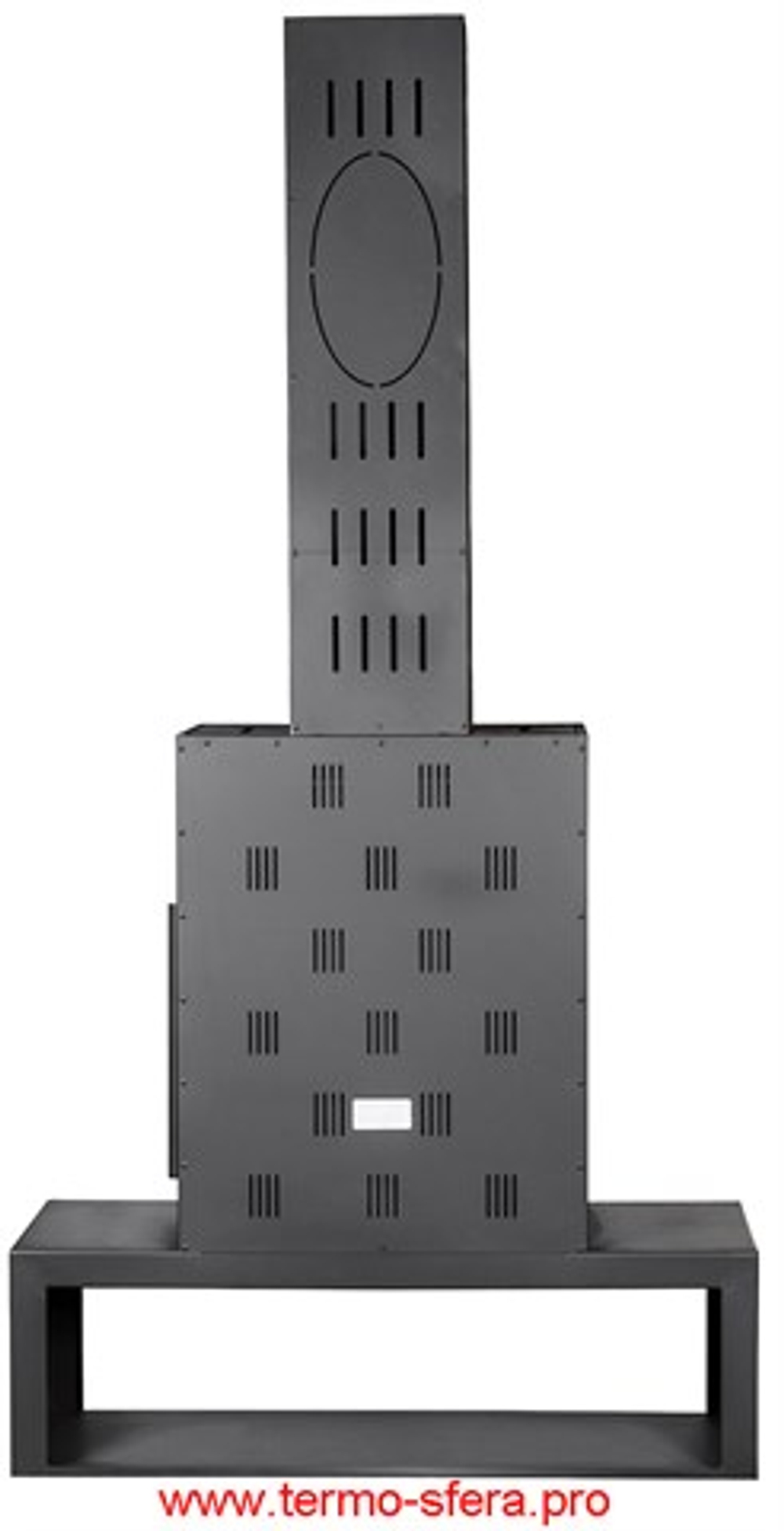 Камин МАДРИД на дровнике Гигант центральный черный шамот подовый