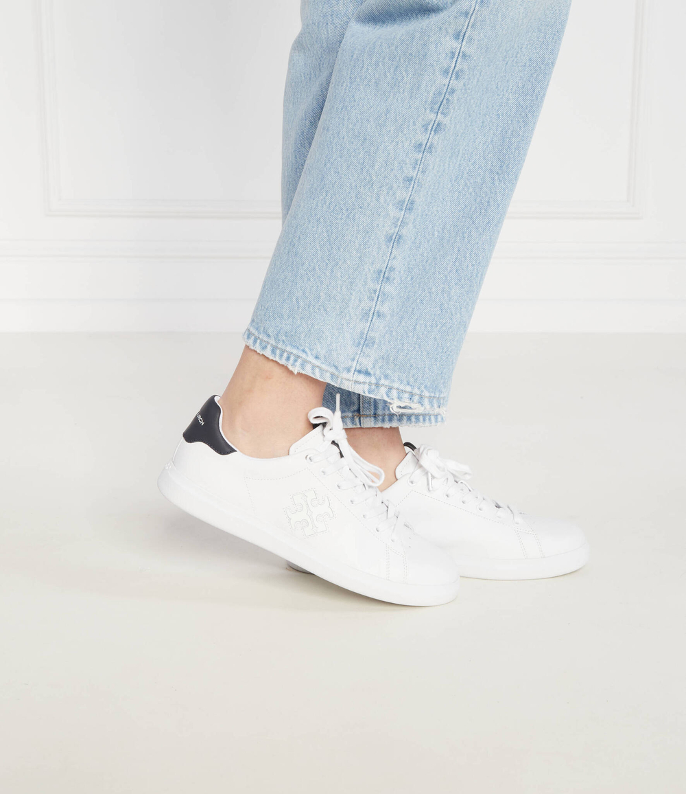 Кожаные кроссовки double t howell court TORY BURCH - белый(149728)