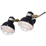 Настенный светильник 2х40Вт E14, металл, чёрный/хром/белый