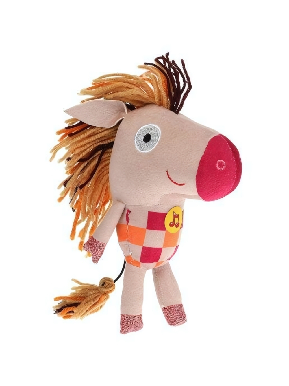 Игрушка мягкая Зебра в клеточку 20см муз. чип. в пакет (Мульти-Пульти)