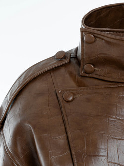 Бомбер из экокожи утепленный