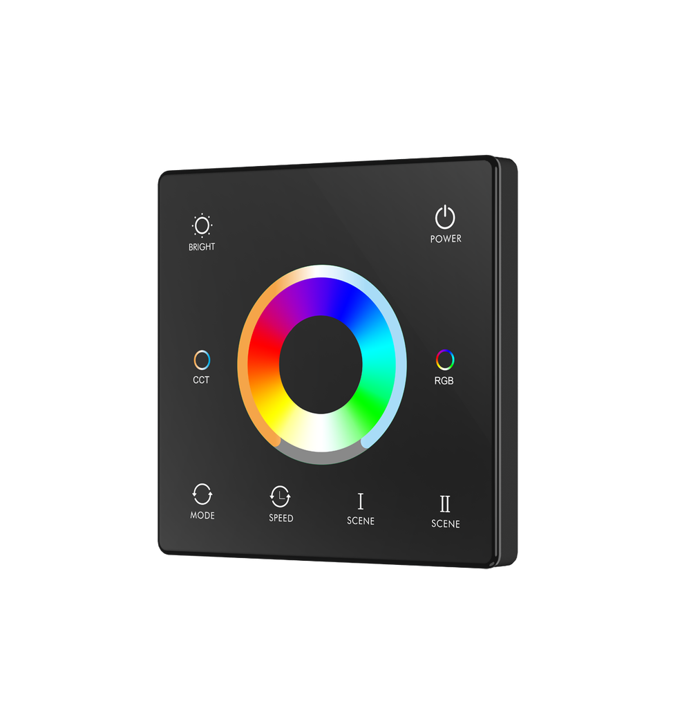 Настенный пульт дистанционного управления RGB+CCT,  1 канал,  зона охвата 30 метров,  цвет черный
