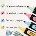 набор текстовыделителей BRAUBERG 6 шт. ассорти "EXTRA PASTEL" прорезиненный корпус линия 1-5 мм (4 штуки в упаковке)