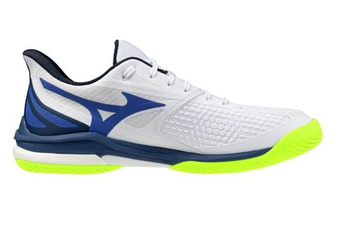 Мужские кроссовки теннисные Mizuno Wave Exceed Tour 7 AC - white/dazzling blue/light yellow