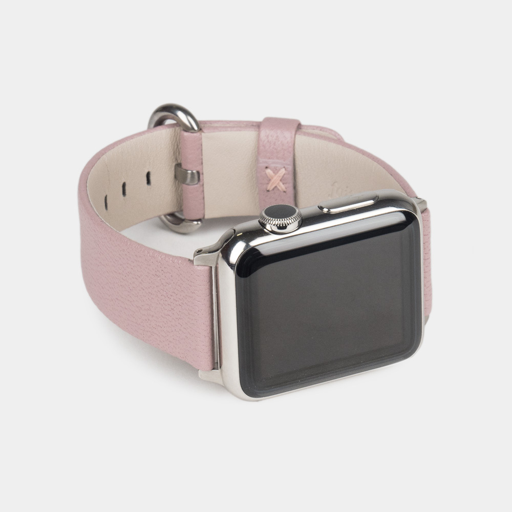 Ремешок для Apple Watch 40/41/42 mm из кожи козы, пудрового цвета