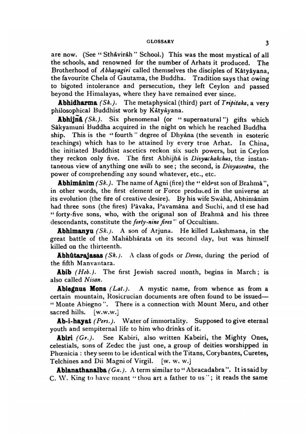 The theosophical glossary | H. P. Blavatsky