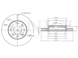 Диск тормозной передний UNIO BRD-20018