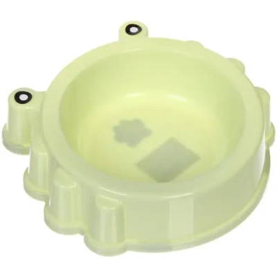 Миска пластиковая с металлической чашкой «Колор-Лягушка» 20*5см цвет нежно-зеленый/250мл