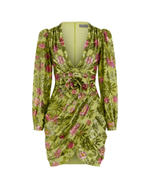 Платье мини из шифона с пайетками