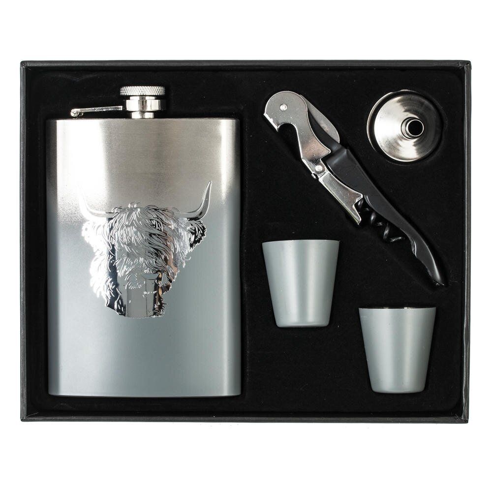 GAEM Набор из 5-ти предм: фляжка, 2 стопки, воронка, 230 мл, L22 W18 H4,5 см