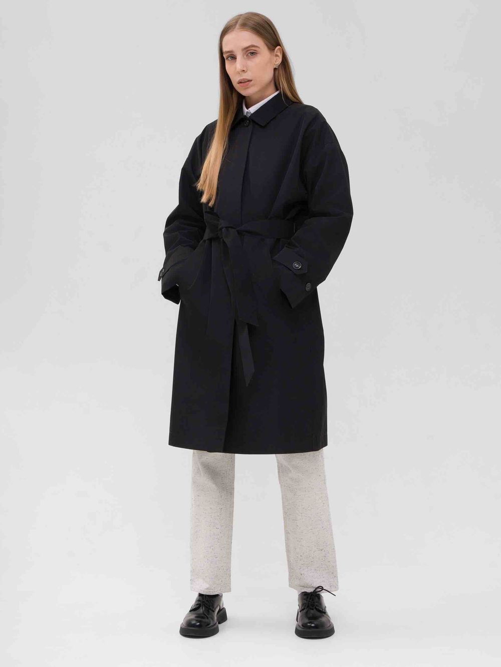 Плащ FOS Средней длины Женский Черный