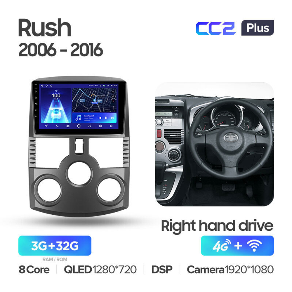 Teyes CC2 Plus 9" для Toyota Rush 2006-2016 (прав)