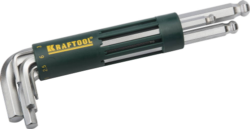 KRAFTOOL HEX-Ball, 8 шт, набор длинных шестигранных ключей с шаром (27431-2)