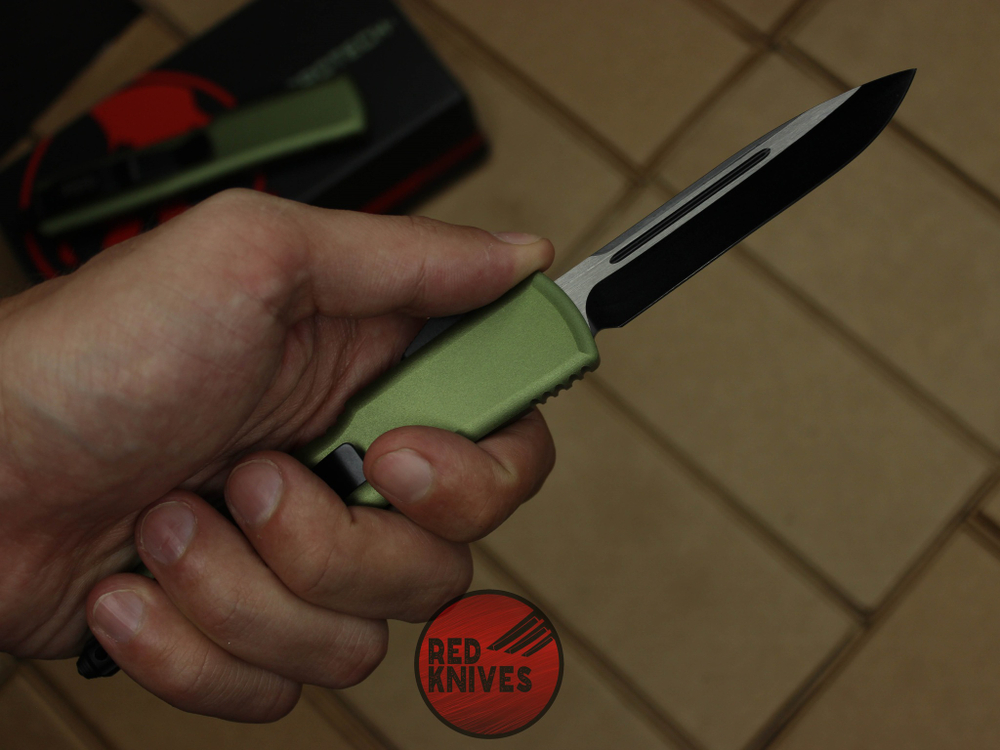 Нож Microtech Ultratech S/E - зеленая рукоять, стандартный черный клинок RK-358