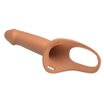 Телесный полый мужской страпон London - 16,8 см.