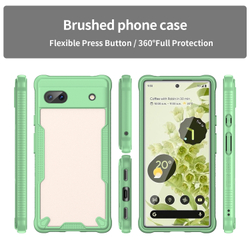 Чехол с зелеными боковыми рамками для Google Pixel 6a, задняя крышка прозрачная тонированная