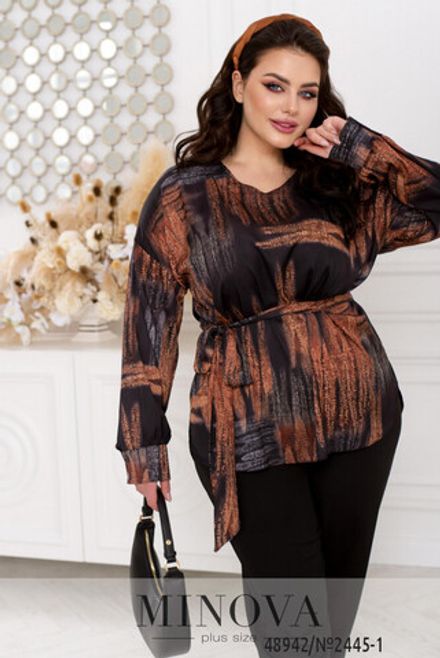 Блуза 2445-1-черный Minova Фото 2